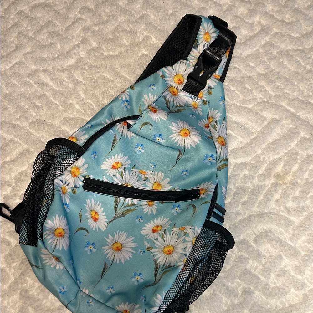 Floral Blue Sling Bag